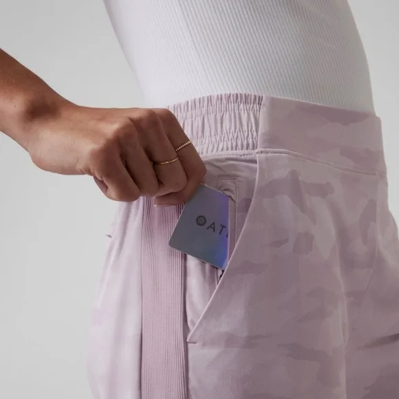 Athleta Brooklyn Lined Camo Jogger, NWT, Purple, size 12 - Picture 5 of 9